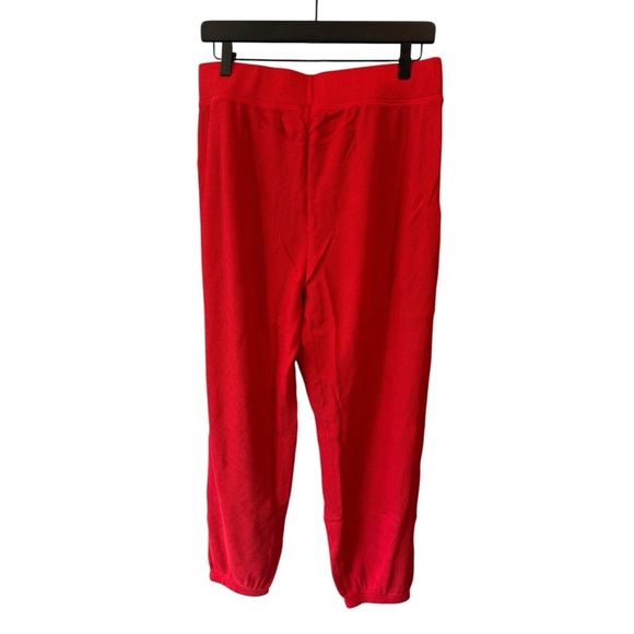 Eberjey Cozy Waffle Henley Short Sleeve Long PJ Set Red Medium Pajamas - Picture 11 of 11